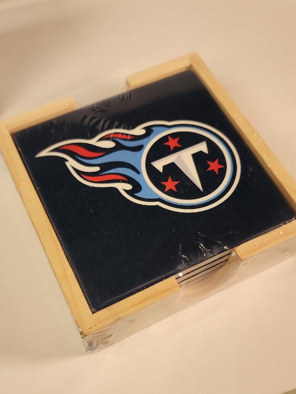 Tennessee Titans Ceramic Coaster Set - Light Blue/Navy - Picture 2 of 5